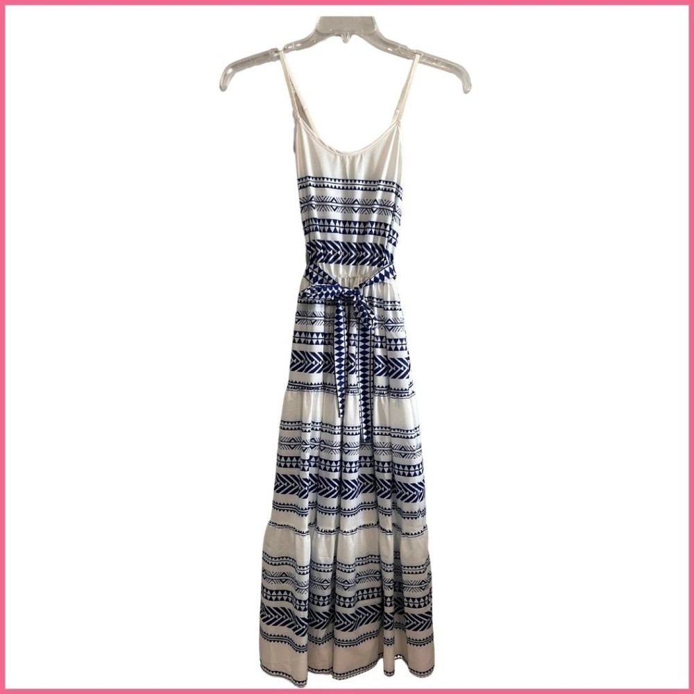 Blue and White Maxi Sundress